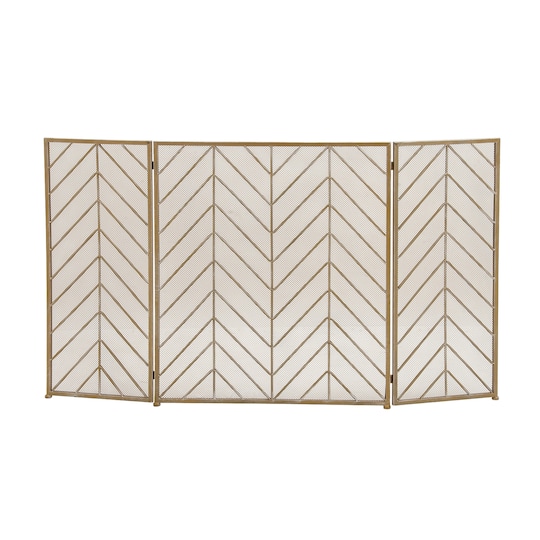Brass Metal Contemporary Fireplace Screen